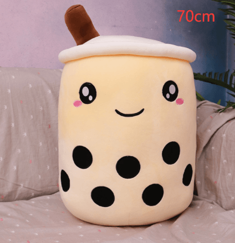 Cute Fruit Drink Plush Stuffed Soft Strawberry Milk Tea Plush Boba Tea Cup Toy Bubble Tea Pillow Cushion Kids Gift - Nioor