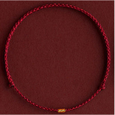 Small Bead Handmade Braided Red Rope Bracelet