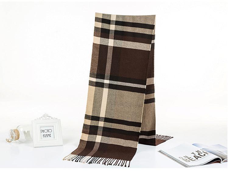 All-match Simple Men's Plaid Warm Scarf - Nioor