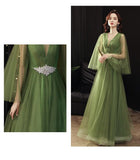 Green Wedding Dress Guzheng Art Examination Solo - Nioor