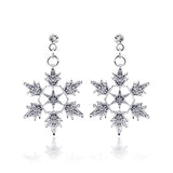 Exquisite Bridal Christmas Snowflake Necklace, Earring Set, Wedding Jewelry, Wedding Dress, Jewelry 4590 - Nioor