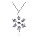 Exquisite Bridal Christmas Snowflake Necklace, Earring Set, Wedding Jewelry, Wedding Dress, Jewelry 4590 - Nioor