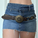 Metal Disc SUNFLOWER Hollow Corns Belt - Nioor