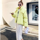 Puffy Hooded Bread Short Cotton-padded Jacket For Women Thick Loose - Nioor