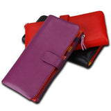 Ladies Long RFID Anti-Scan Wallet Top Layer Leather