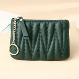 Fashionable Sheepskin Short Wallet Thin Grid