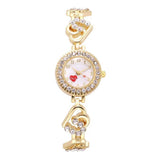 Heart Shape Diamond Small Dial Bracelet Watch Ladies - Nioor