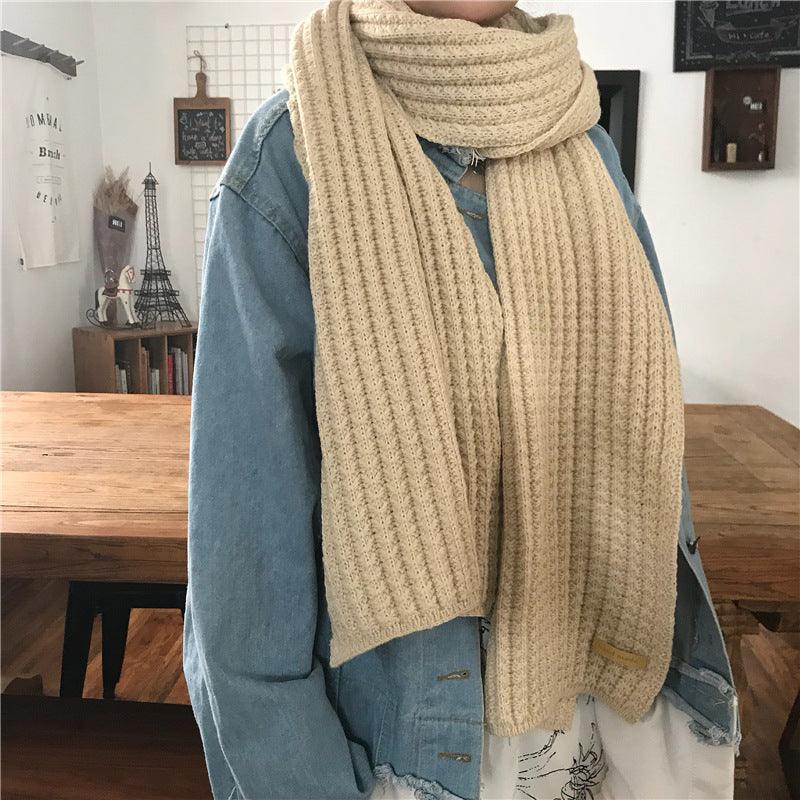 Women's Fashionable All-matching Thickened Warm Wool Knitted Scarf - Nioor