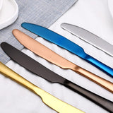 High Grade Tableware Set Black Gold Plated Stainless Steel Knife And Fork - Nioor