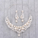 The new trade suits Europe pearl necklace jewelry pendant bride alloy big high-end wedding accessories - Nioor