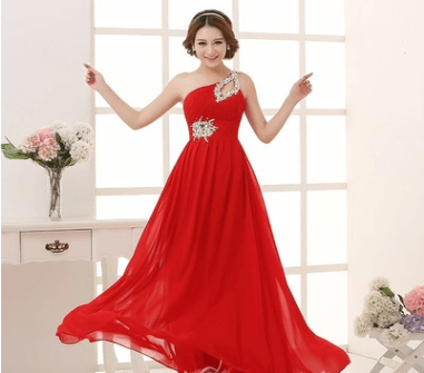 2021 speed selling wedding bridesmaid dress, banquet evening dress, single shoulder dinner party host, evening dress, banquet dress girl - Nioor