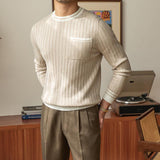 Crew Neck Long Sleeve Sweater Pullover - Nioor