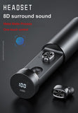 Bluetooth Earphone 5.0 Wireless 8D HIFI Sport MIC Earbuds Gaming Music Headset - Nioor