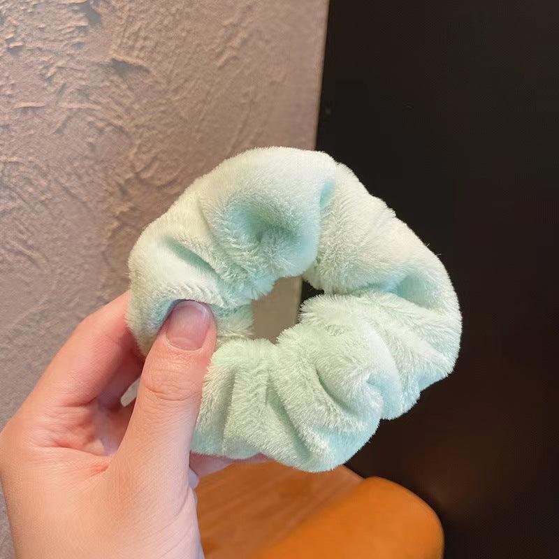 Plush Large Intestine Hair Ring Macaron Hair Band Cute Fluffy Hair Rope - Nioor