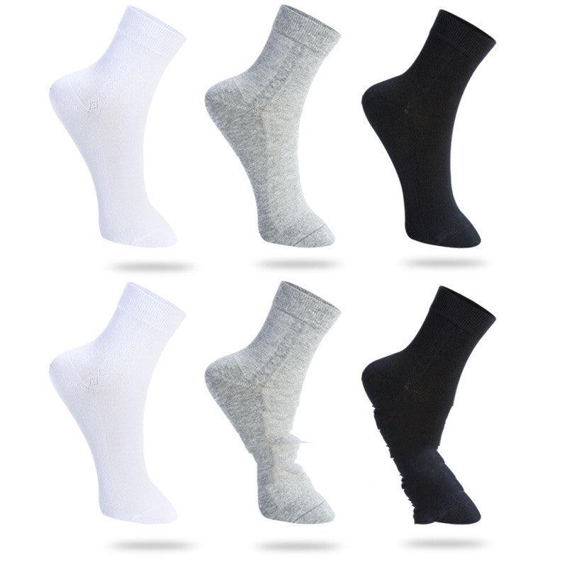 Men's Fashion Solid Color Cotton Sweat-absorbing Mid-calf Socks - Nioor