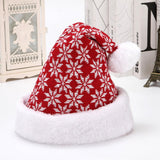 Snowflake Deer Knitted Wool Flannel Christmas Hat - Nioor