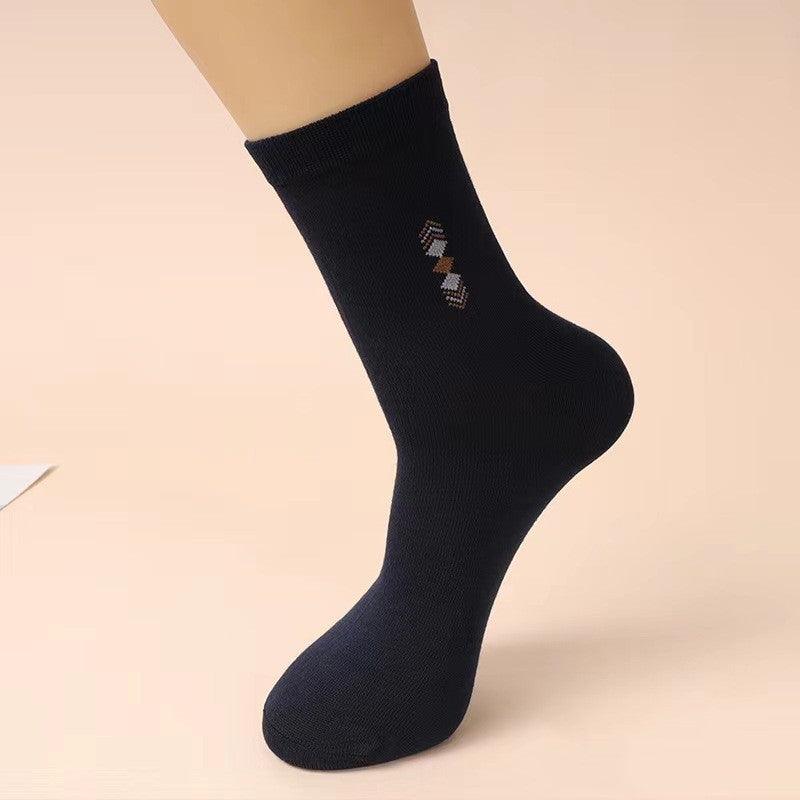 Men's Autumn And Winter Mid-calf Length Socks Black Wear-resistant Four Seasons - Nioor