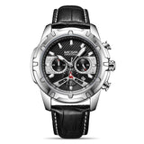 Waterproof Multifunctional Chronograph Luminous Leather Sports Quartz Watch - Nioor