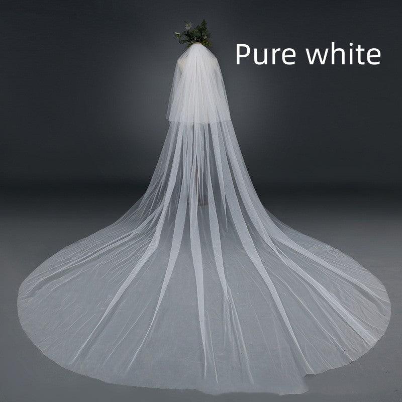 Bridal Wedding Veil Widened Tail - Nioor