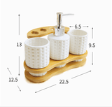 Bathroom Accessories Set Soap Dispenser/Toothbrush Holder/Tumbler - Nioor