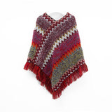 Christmas Women's Red Ethnic Style Pullover Cloak Shawl - Nioor