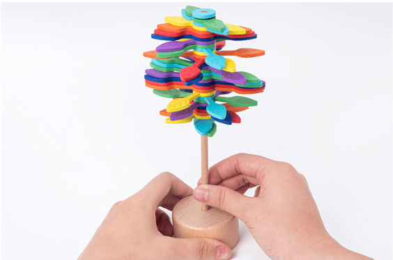 Solid Wooden Rotating Lollipop Fischer Series Creative Ornaments Decompression Toys Decompression Artifact Gyro - Nioor