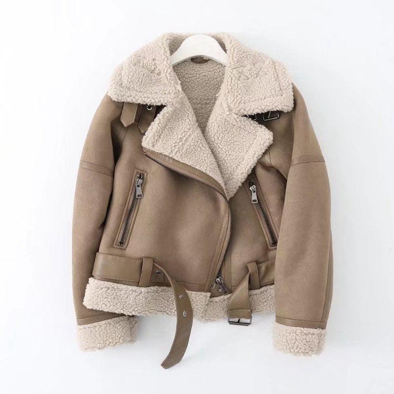 Fleece Autumn And Winter Suede Fur Jacket Motorcycle - Nioor