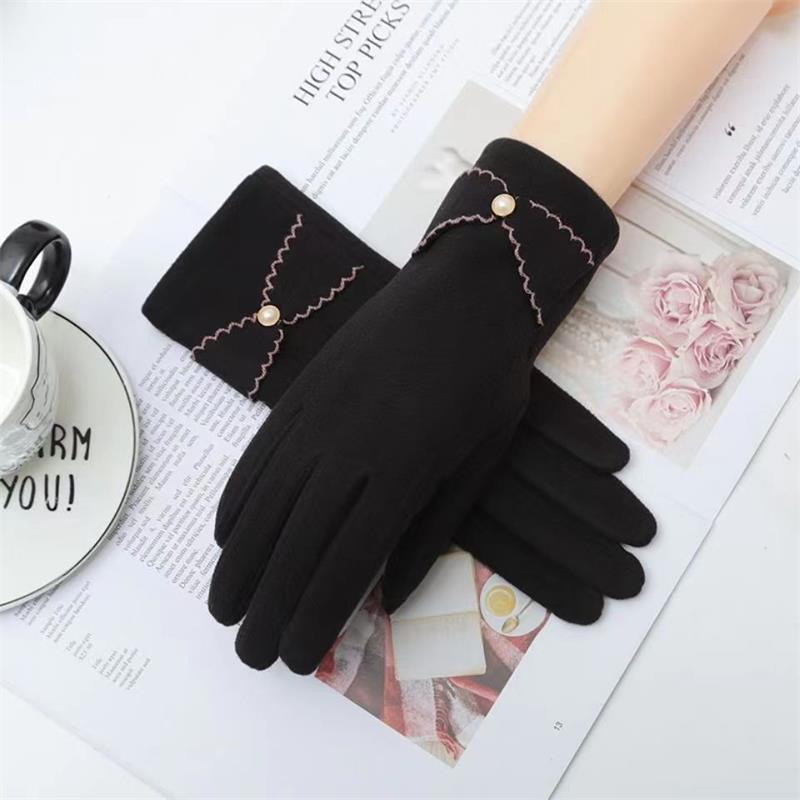 Deerskin Velvet Velvet Gloves Autumn And Winter Warm Essential Gloves Women's Riding Gloves - Nioor