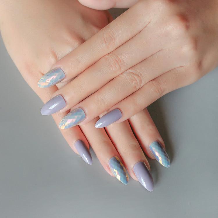 24 pieces of trendy wearable fake nail pieces - Nioor