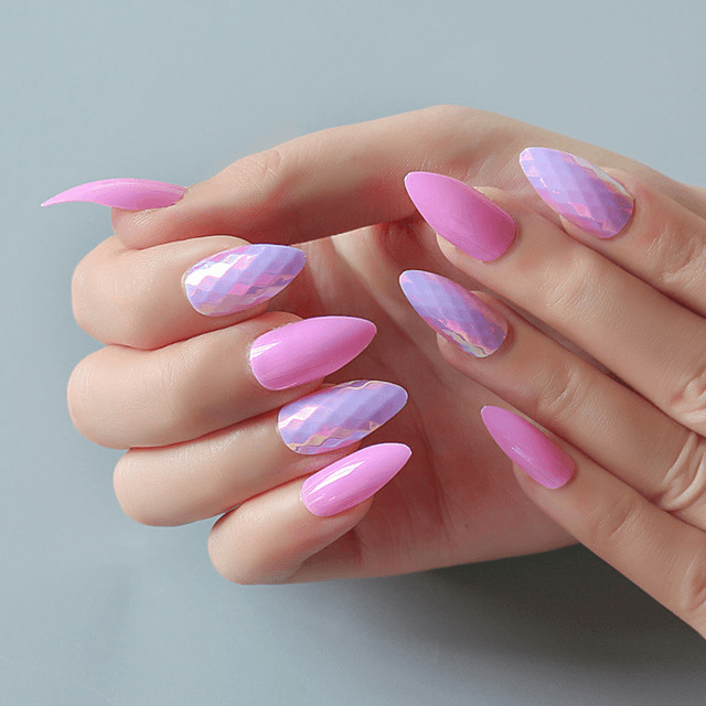 24 pieces of trendy wearable fake nail pieces - Nioor