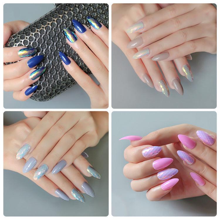 24 pieces of trendy wearable fake nail pieces - Nioor