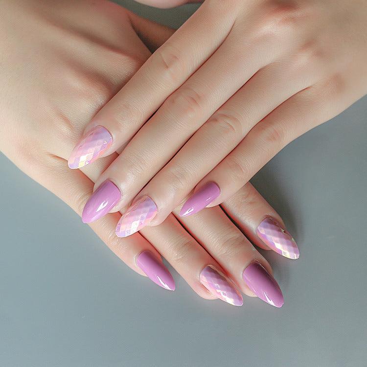 24 pieces of trendy wearable fake nail pieces - Nioor