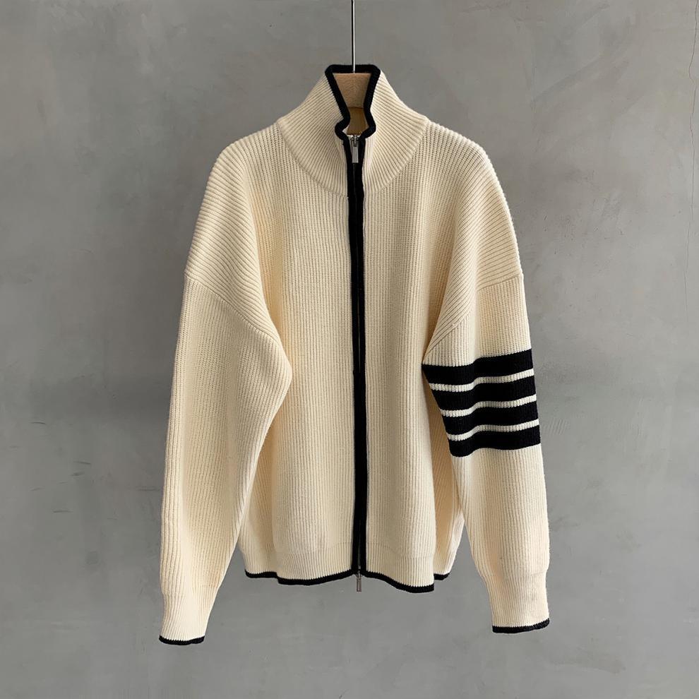 Lightly Mature Turtleneck Cardigan Trendy Stand Collar Sweater - Nioor