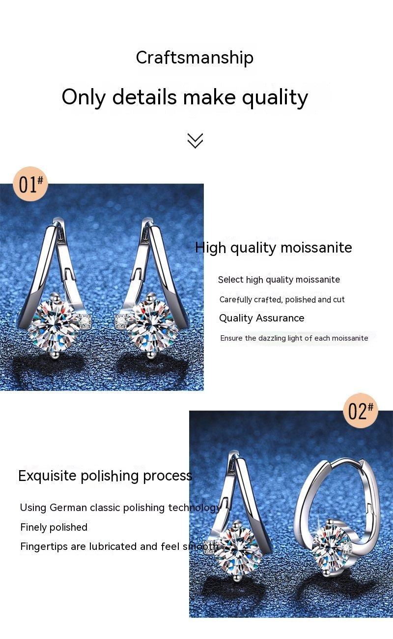 S925 Silver Moissanite Affordable Luxury Earrings - Nioor