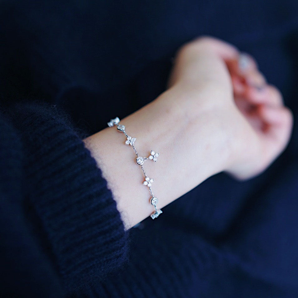 S925 Silver Clover Bracelet