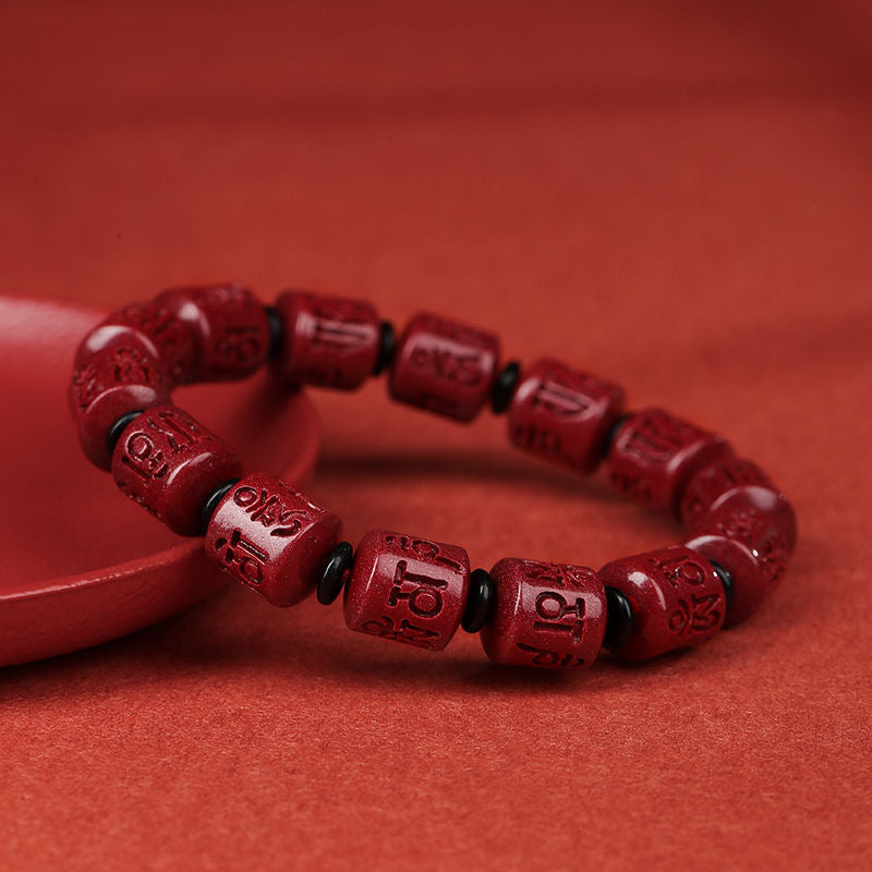 Cinnabar Six Characters Mantra Bracelet