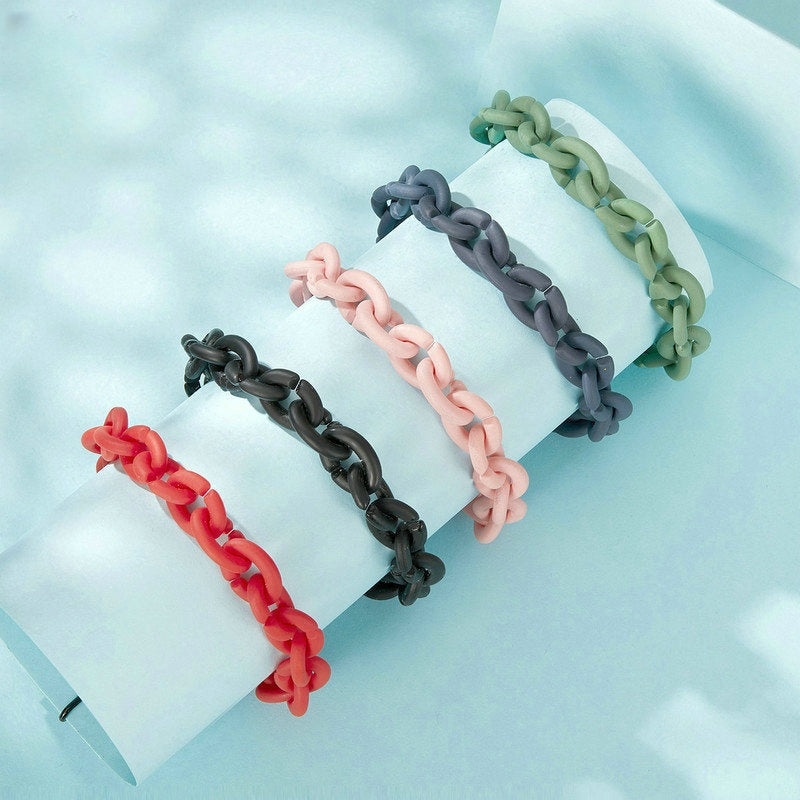 Multi-color Silicone Acrylic Stitching Diy Bracelet Accessories Simple Puzzle Ornament Bracelet