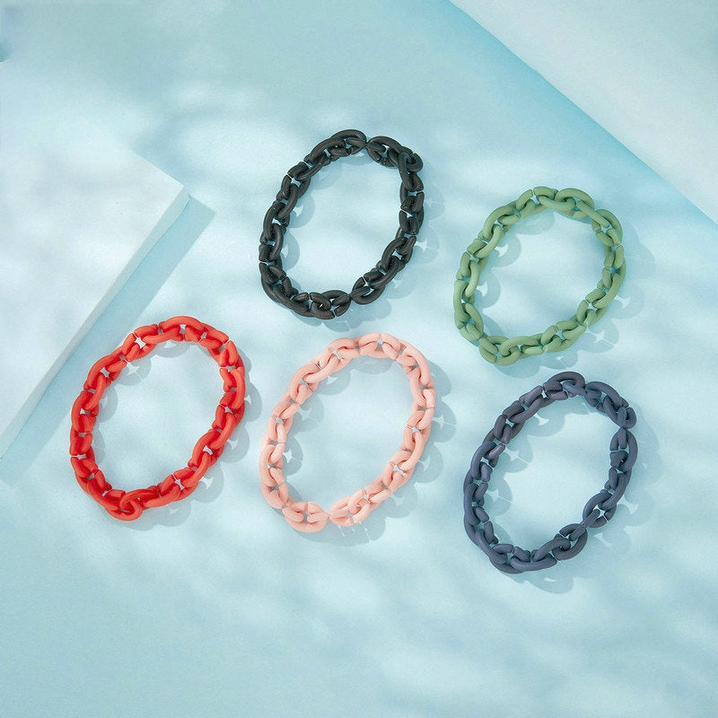 Multi-color Silicone Acrylic Stitching Diy Bracelet Accessories Simple Puzzle Ornament Bracelet