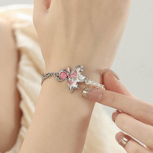 Drop Oil Goldfish Pearl Bracelet For Women