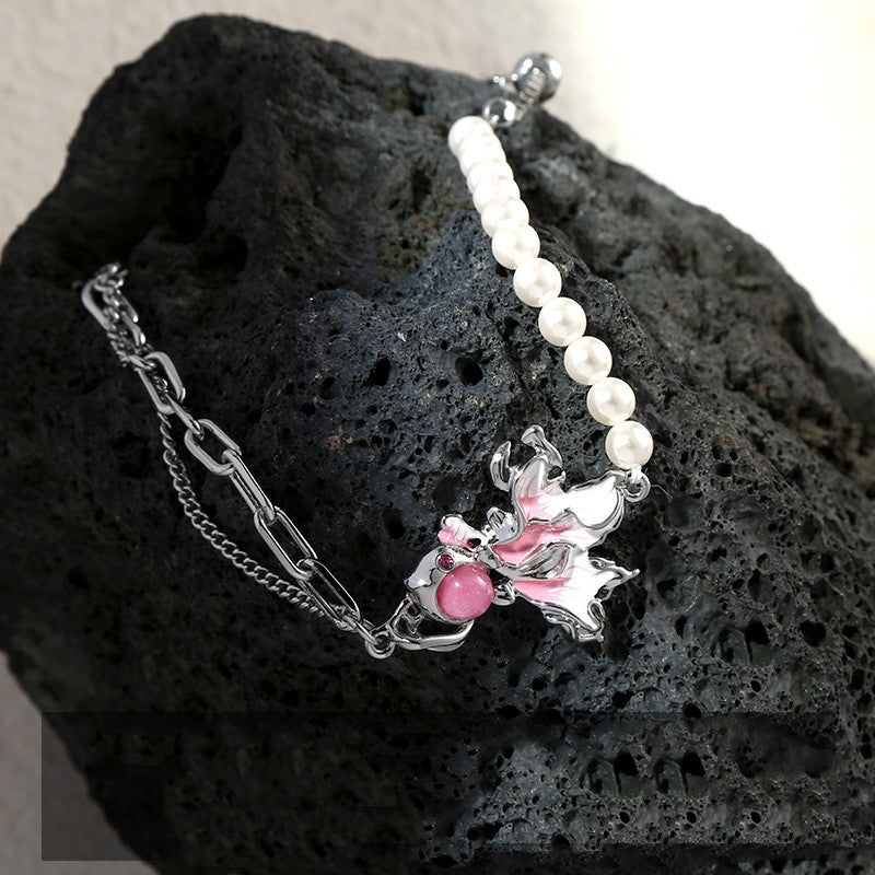 Drop Oil Goldfish Pearl Bracelet For Women