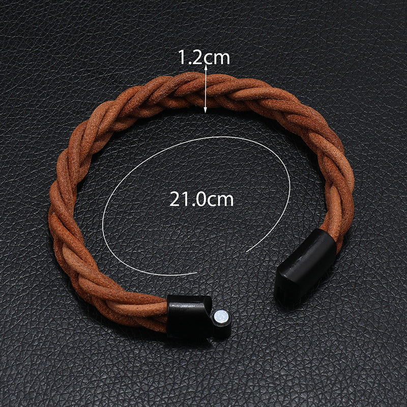 Simple Fashion Leather Cord Bracelet Men's Alloy