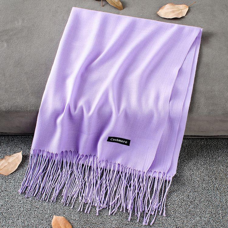 Fashion Simple Solid Color Tassel Scarf Shawl - Nioor