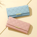 Fashion Rhombus Long Ladies Hand Wallet