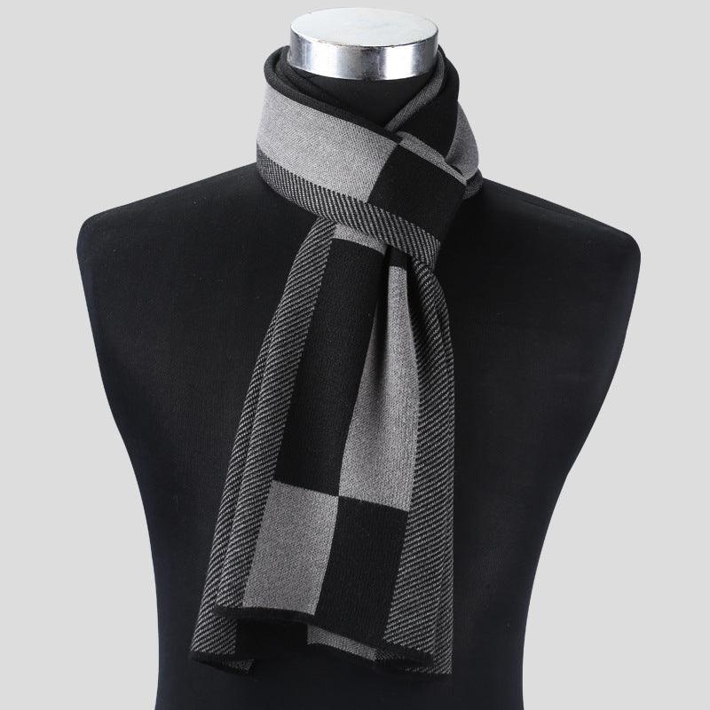 Plaid men scarf knitted scarf - Nioor