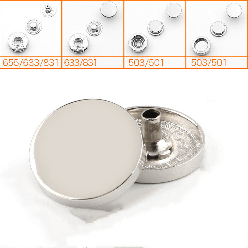 Metal Snap Button Buttons Buttons All-match Concealed Jackets Round Snap Buttons Denim Clothes Snap Button