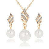 Pearl Stud Necklace Set - Nioor