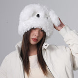 Ear Hat Cute Cartoon Eyes Warm Plush Hat - Nioor