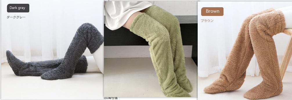 Over Knee High Fuzzy Long Socks Winter Warm Cold Leg Knee Joint Cold-proof Stockings Home Floor Sleeping Socks - Nioor