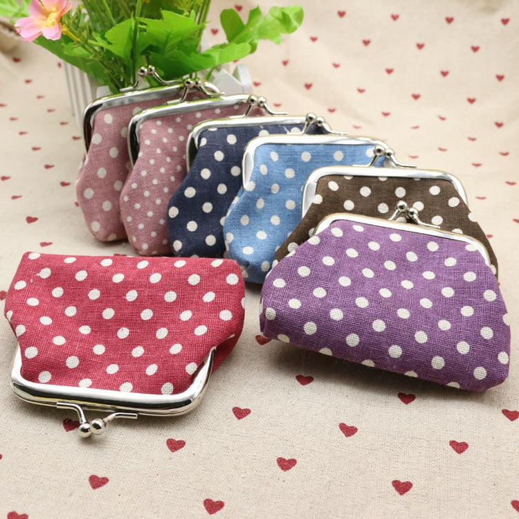 Linen dots zero purse cloth coin bag children wallet creative Taobao small gift wholesale - Nioor