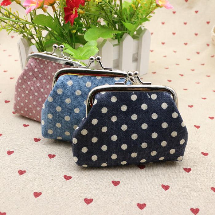 Linen dots zero purse cloth coin bag children wallet creative Taobao small gift wholesale - Nioor